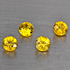 Natural Yellow Songea Sapphire Gemstones 0.65 Ct. 4 Pcs. Round Diamond Cut  3.3 Mm