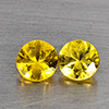 Natural Yellow Songea Sapphire Gemstones 0.38 Ct. 2 Pcs. Round Diamond Cut  3.5 Mm.