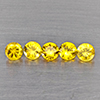 Natural Yellow Songea Sapphire Gemstones 0.84 Ct. 5 Pcs Round Diamond Cut  3.3 Mm