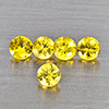 Natural Yellow Songea Sapphire Gemstones 0.78 Ct. 5 Pcs Round Diamond Cut  3.3 Mm