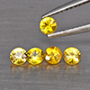 Natural Yellow Songea Sapphire 0.88 Ct. 5 Pcs Round Diamond Cut  3.4 Mm Gemstone from Tanzania