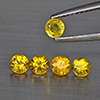 Natural Yellow Songea Sapphire 1.09 Ct. 5 Pcs Round Diamond Cut  3.8 Mm Gemstone from Tanzania