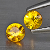 Natural Yellow Songea Sapphire 0.40 Ct. 2 Pcs Round Diamond Cut  3.5 Mm Gemstone from Tanzania