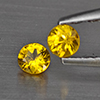 Natural Yellow Songea Sapphire 0.41 Ct. 2 Pcs Round Diamond Cut  3.5 Mm Gemstone from Tanzania