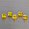 Natural Yellow Songea Sapphire 0.86 Ct. 5 Pcs Round Diamond Cut  3.4 Mm Gemstone from Tanzania