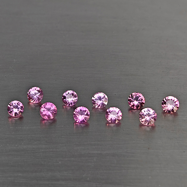 Natural Pink Sapphire Gemstones 0.78 Ct. 10 Pcs. Round Diamond Cut  and Mixed Size