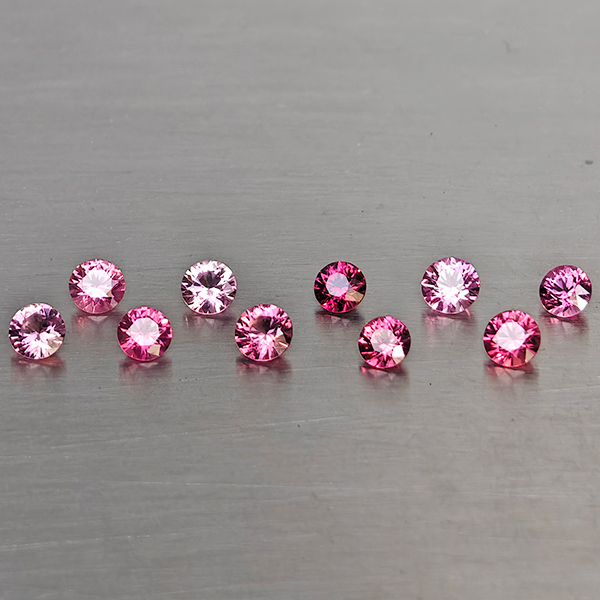 Natural Pink Sapphire Gemstones 0.92 Ct. 10 Pcs. Round Diamond Cut  and Mixed Size
