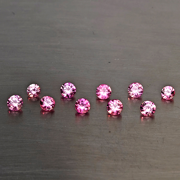 Natural Pink Sapphire Gemstones 1.46 Ct. 10 Pcs. Round Diamond Cut  and Mixed Size