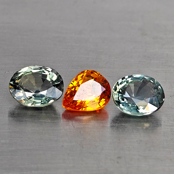 Natural Fancy Color Songea Sapphire Gemstones 1.74 Ct. 3 Pcs. Mixed Shape And Mixed Size Natural Fancy Color Songea Sapphire Gemstones 1.74 Ct. 3 Pcs. Mixed Shape And Mixed Size