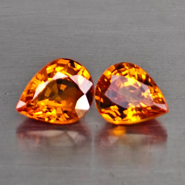 Natural Yellow Songea Sapphire Gemstones 1.26 Ct. 2 Pcs. Pear Shape 4.8 x 4 Mm