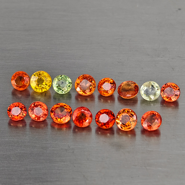 Natural Fancy Color Songea Sapphire Gemstones 1.85 Ct. 15 Pcs. Round Shape and Mixed Size Natural Fancy Color Songea Sapphire Gemstones 1.85 Ct. 15 Pcs. Round Shape and Mixed Size