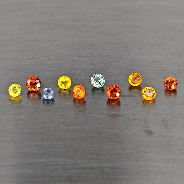 Natural Fancy Color Songea Sapphire Gemstones 1.35 Ct. 10 Pcs. Round Shape and Mixed Size Natural Fancy Color Songea Sapphire Gemstones 1.35 Ct. 10 Pcs. Round Shape and Mixed Size
