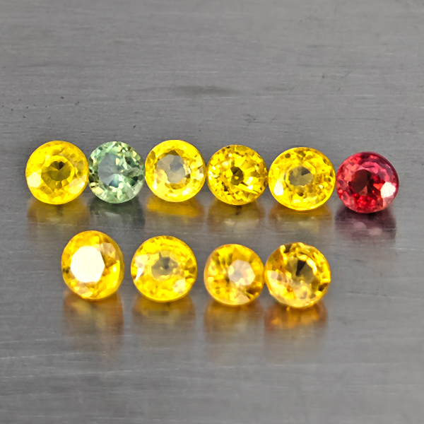 Natural Fancy Color Songea Sapphire Gemstones 1.64 Ct. 10 Pcs. Round Shape and Mixed Size Natural Fancy Color Songea Sapphire Gemstones 1.64 Ct. 10 Pcs. Round Shape and Mixed Size