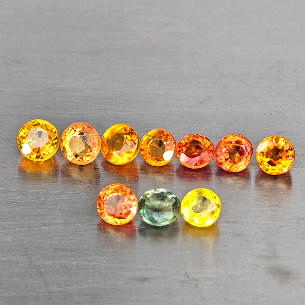 Natural Fancy Color Songea Sapphire Gemstones 1.41 Ct. 10 Pcs. Round Shape and Mixed Size Natural Fancy Color Songea Sapphire Gemstones 1.41 Ct. 10 Pcs. Round Shape and Mixed Size