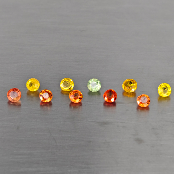 Natural Fancy Color Songea Sapphire Gemstones 1.33 Ct. 10 Pcs. Round Shape and Mixed Size Natural Fancy Color Songea Sapphire Gemstones 1.33 Ct. 10 Pcs. Round Shape and Mixed Size