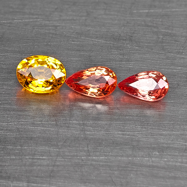 Natural Fancy Color Sapphire Gemstones 0.83 Ct. 3 Pcs. Mixed Shape and Mixed Size Natural Fancy Color Sapphire Gemstones 0.83 Ct. 3 Pcs. Mixed Shape and Mixed Size