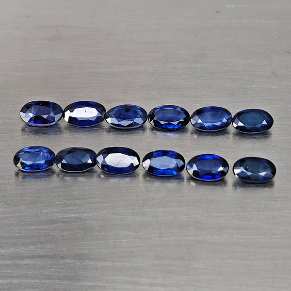 Natural Diffusion Deep Blue Sapphire Gemstones 3.07 Ct. 12 Pcs. Oval Shape 5 x 3.2 Mm. Natural Diffusion Deep Blue Sapphire Gemstones 3.07 Ct. 12 Pcs. Oval Shape 5 x 3.2 Mm.