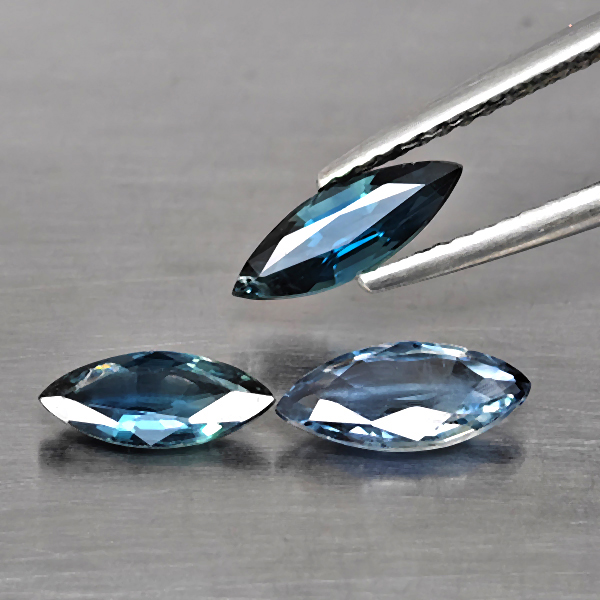 Natural Blue Sapphire Gemstones 2.10 Ct. 3 Pcs. Marquise Shape and Mixed Size Natural Blue Sapphire Gemstones 2.10 Ct. 3 Pcs. Marquise Shape and Mixed Size