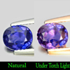 Certified Unheated Color Change Sapphire 1.16 Ct Oval 6.81 x 5.68 Mm Natural Gem
