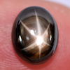 Black Star Sapphire 6 Rays 4.81 Ct Oval Cabochon 10.2 x 8.1 Mm Natural Gemstone