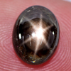 3.18 Ct. Oval Cab Natural Black Star Sapphire 6 Rays