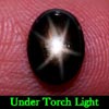 Unheated 1.25 Ct. Oval Cabochon Natural Gemstone Black Star Sapphire 6 Rays
