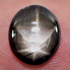3.41 Ct. Oval Cab Natural Black Star Sapphire 6 Rays