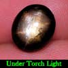 4.02 Ct. Oval Cabochon 10.1 x 8.5 Mm.Natural Gemstone Black Star Sapphire 6 Rays