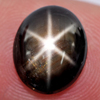 3.81 Ct. Oval Cab Natural Black Star Sapphire 6 Rays