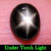 2.94 Ct Oval Cab Natural Gem Black Star Sapphire 6 Rays
