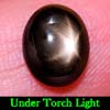2.52 Ct Oval Cab Natural Black Star Sapphire 6 Rays Gem