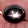 Black Star Sapphire 6 Rays 4.74 Ct. Oval Cabochon 10 x 7.8 Mm. Natural Gemstone