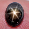 3.98 Ct. Oval Cabochon Natural Black Star Sapphire Good 6 Rays Gem