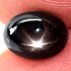 2.64 Ct. Natural Gemstone Black Star Sapphire Good 6 Rays Oval Cabochon