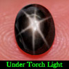 1.37 Ct. Natural Gemstone Black Star Sapphire 6 Rays Oval Cabochon