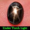 1.65 Ct. Vivid Natural Gemstone Black Star Sapphire 6 Rays Oval Cabochon