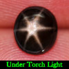 1.38 Ct. Natural Gemstone Black Star Sapphire 6 Rays Oval Cabochon