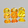 1.32 Ct. 6 Pcs. Round Shape Natural Orangish Yellow Songea Sapphire Gemstones