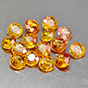 Natural Orange Yellow Songea Sapphire 1.24 Ct. 15 Pcs Round Shape 2.8 Mm Gems
