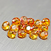 Natural Orange Yellow Songea Sapphire 1.14 Ct. 15 Pcs Round Shape 2.8 Mm Gems