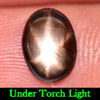 0.84 Ct. Natural Black Star Sapphire 6 Rays Oval Cabochon