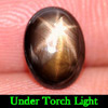 1.52 Ct. Oval Cabochon Natural Black Star Sapphire 6 Rays Gemstone