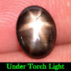 1.20 Ct. Oval Cabochon Natural Gem Black Star Sapphire 6 Rays From Thailand