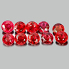 Orangish Red Sapphire 1.53 Ct. 10 Pcs. Round Size 3 Mm. Natural Gems Tanzania