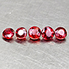 Natural Orangish Red Sapphire 0.66 Ct. 5 Pcs. Round Shape 2.5 to 2.8 Mm Gemstone