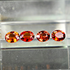 Natural Orange Red Songea Sapphire 2.10 Ct. 4 Pcs. Oval Shape 5.1 x 4.2 Mm Gems