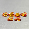 Natural Orange Yellow Songea Sapphire 1.27 Ct. 6 Pcs Pear Shape 5.3 Mm Gemstones