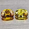 Natural Yellow Sapphire 0.88 Ct. 2 Pcs  Oval Shape 4.9 x 3.9 Mm Gemstones