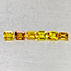 Natural Orange Yellow Ceylon Sapphire 1.38 Ct. 6 Pcs Octagon Shape 3.7 x 3 Mm