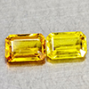 Natural Yellow Ceylon Sapphire 1.34 Ct. 2 Pcs Octagon Shape 6 x 4.1 Mm Gems